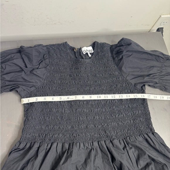 GANNI Black Cotton Poplin Dress - Picture 7 of 11